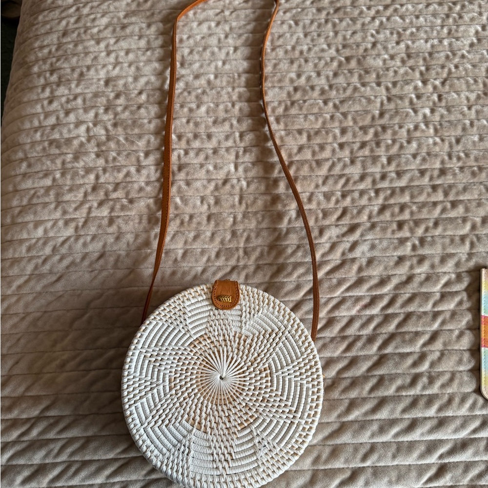 White Woven Crossbody Bag